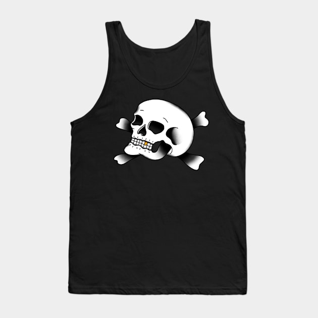 HomeSchoolTattoo Skull and Crossbones Tank Top by HomeSchoolTattoo